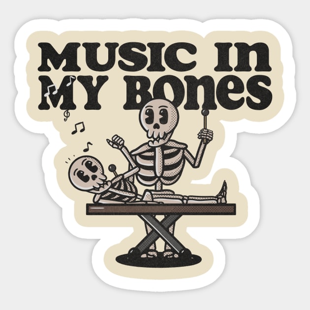 Music in my bones Sticker by Vintage Prints